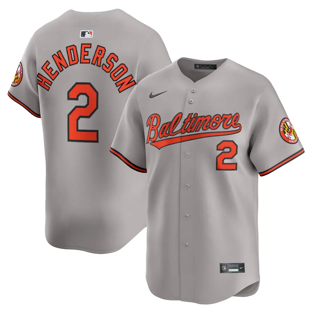 Baltimore Orioles Gunnar Henderson Nike Gray Road Limited Player Jersey