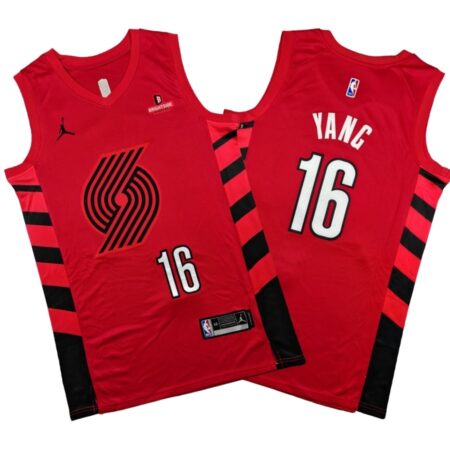 Blazers Yang Hansen Red Jersey