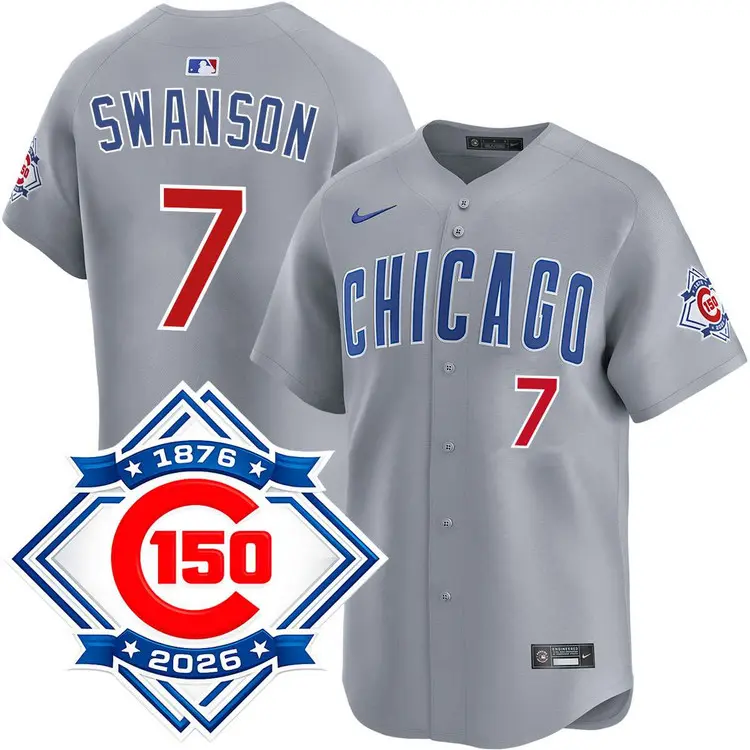 Dansby Swanson Chicago Cubs Road 150th Anniversary Limited Jersey