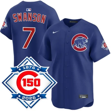 Dansby Swanson Chicago Cubs Youth Alternate 150th Anniversary Limited Jersey