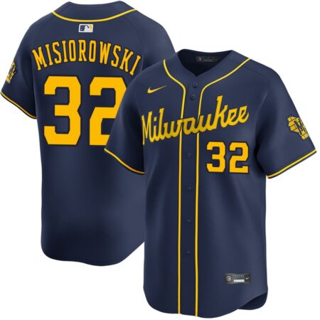 Jacob Misiorowski Milwaukee Brewers Alternate Navy Limited Jersey