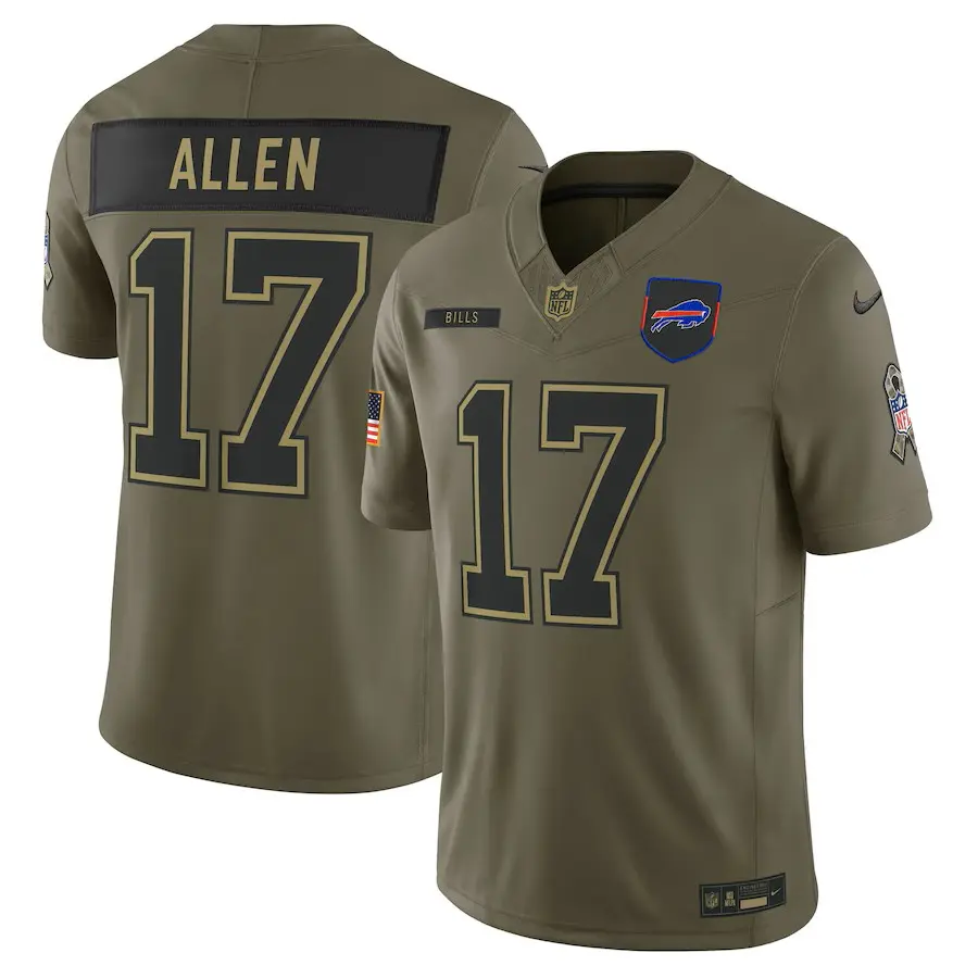 Buffalo Bills Josh Allen Olive 2025 Salute to Service Limited Jersey