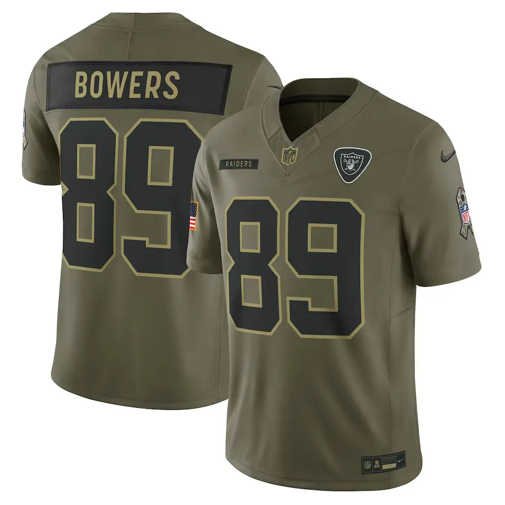Las Vegas Raiders Brock Bowers Olive 2025 Salute to Service Limited Jersey