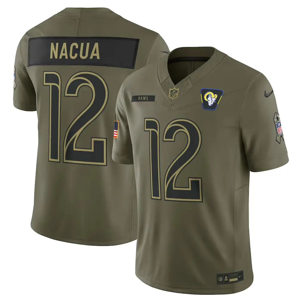Los Angeles Rams Puka Nacua Olive 2025 Salute to Service Limited Jersey