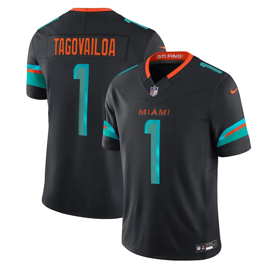 Miami Dolphins Tua Tagovailoa Pitch Blue 2025 Rivalries Collection Limited Jersey
