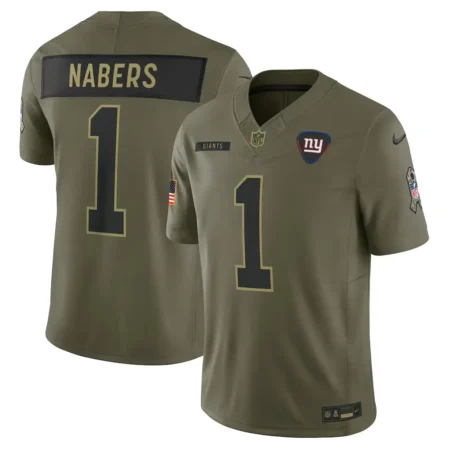 New York Giants Malik Nabers Olive 2025 Salute to Service Limited Jersey
