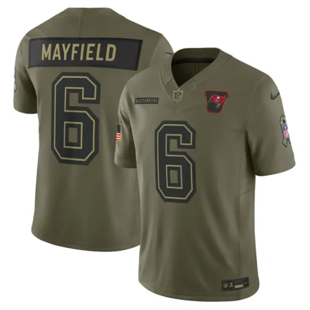 Buccaneers Baker Mayfield Olive 2025 Salute to Service Limited Jersey Stitched