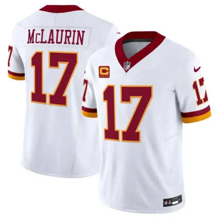 Washington Commanders #17 Terry McLaurin White 2025 With 4-star C Patch Throwback Limited Jersey