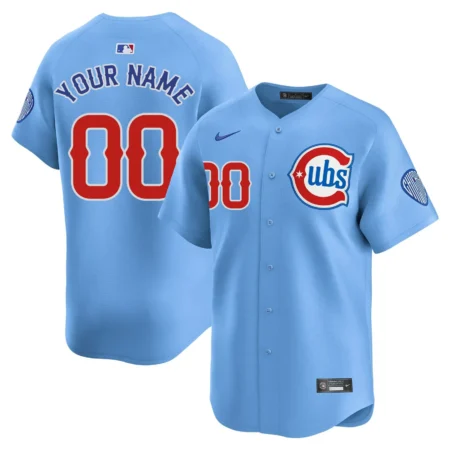Chicago Cubs Custom Light Blue Alternate Limited Jersey Stitched