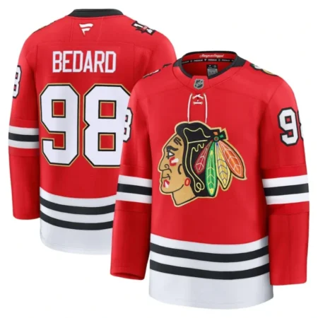 Chicago Blackhawks Connor Bedard Red Centennial Premium Player Jersey