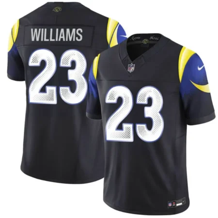 Los Angeles Rams #23 Kyren Williams Black 2025 F.U.S.E. “Rivalries” Vapor Limited Stitched Football Jersey