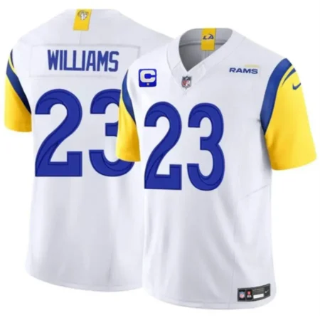 Los Angeles Rams #23 Kyren Williams White 2025 C PatchJersey