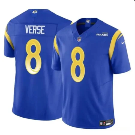 Los Angeles Rams #8 Jared Verse Blue 2024 Draft F.U.S.E Vapor Untouchable Stitched Football Jersey
