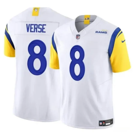 Los Angeles Rams #8 Jared Verse White 2024 Draft F.U.S.E Vapor Untouchable Stitched Football Jersey