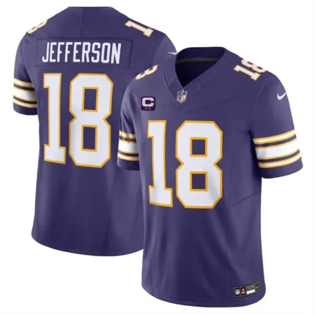 Minnesota Vikings Justin Jefferson C Patch Purple Classic Vapor F.U.S.E. Limited Jersey
