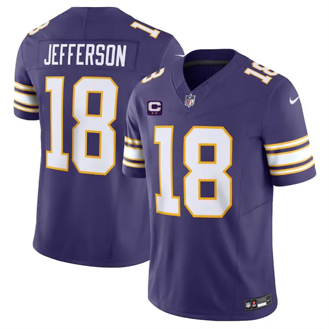 Minnesota Vikings Justin Jefferson C Patch Purple Classic Vapor F.U.S.E. Limited Jersey