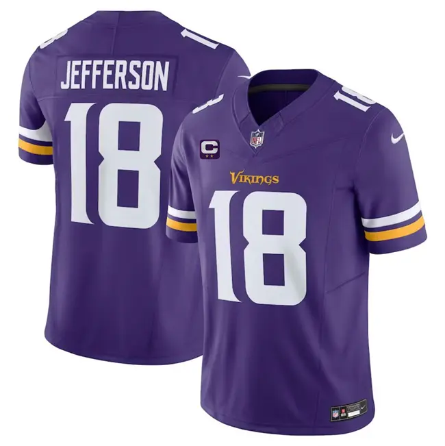 Minnesota Vikings Justin Jefferson C Patch Purple Vapor F.U.S.E. Limited Jersey