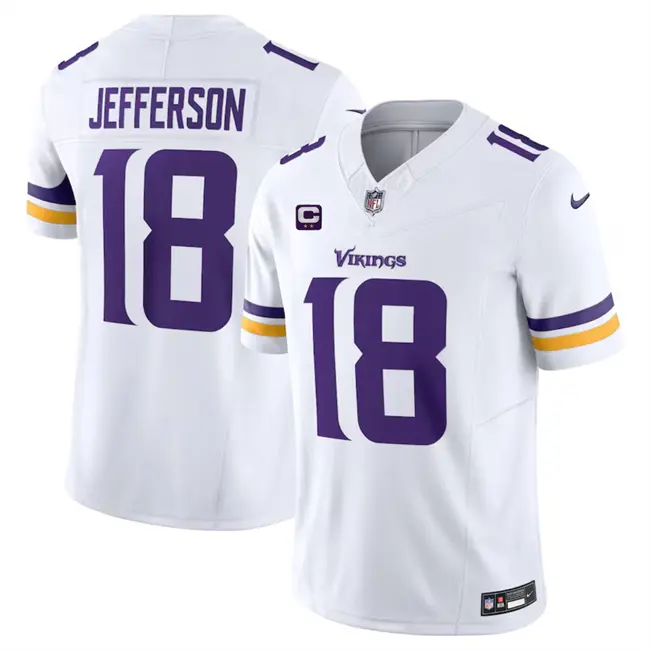 Minnesota Vikings Justin Jefferson C Patch White Vapor F.U.S.E. Limited Jersey