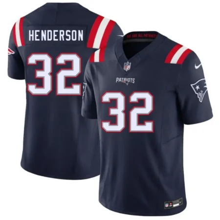 New England Patriots #32 TreVeyon Henderson Navy 2025 Limited Football Jersey