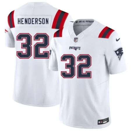 New England Patriots #32 TreVeyon Henderson White 2025 Limited Stitched Football Jersey
