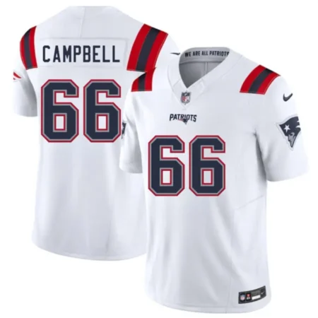 New England Patriots #66 Will Campbell White 2025 Limited Stitched Football Jersey
