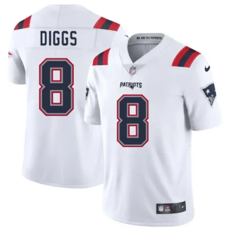 New England Patriots #8 Stefon Diggs White 2025 Vapor Limited Football Jersey