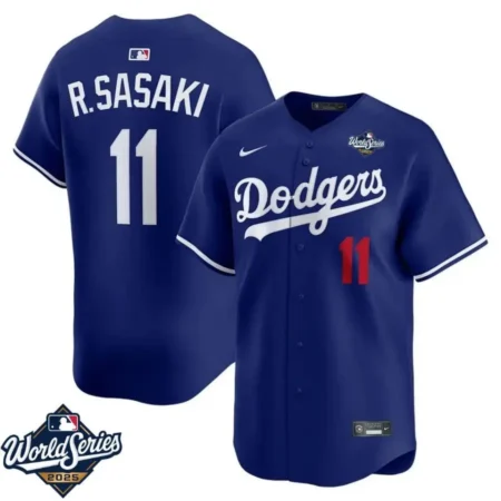 Roki Sasaki #11 Dodgers Alternate Royal Limited Jersey Stitched