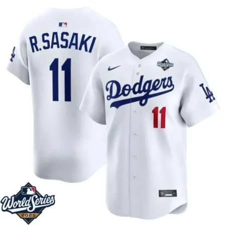 Roki Sasaki #11 Dodgers White Home Limited Jersey Stitched