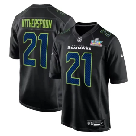 Seattle Seahawks Devon Witherspoon Black Super Bowl LX Patch Carbon Fashion Game Jersey