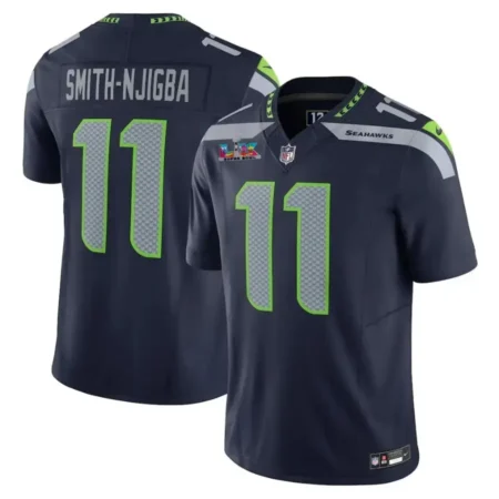 Seattle Seahawks Jaxon Smith-Njigba 2026 Bowl LX Patch Navy Jersey