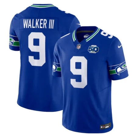 Seattle Seahawks Kenneth Walker III Royal 50th Season Limited Jersey