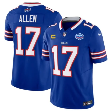 Buffalo Bills #17 Josh Allen Blue 2025 F.U.S.E. With Farewell Patch And 4-Star C Patch Vapor Untouchable Limited Stitched Football Jersey