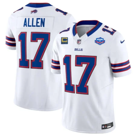 Buffalo Bills #17 Josh Allen White 2025 F.U.S.E. With Farewell Patch And 4-Star C Patch Vapor Untouchable Limited Stitched Football Jersey