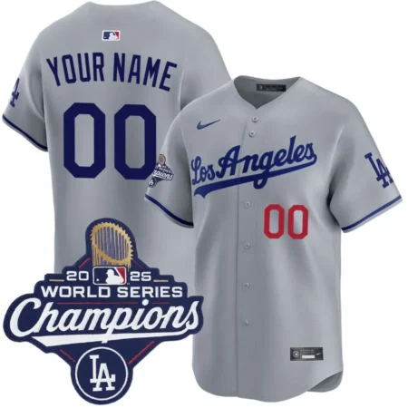 Los Angeles Dodgers Personalized Road Limited 2025 World Series Champions Jersey