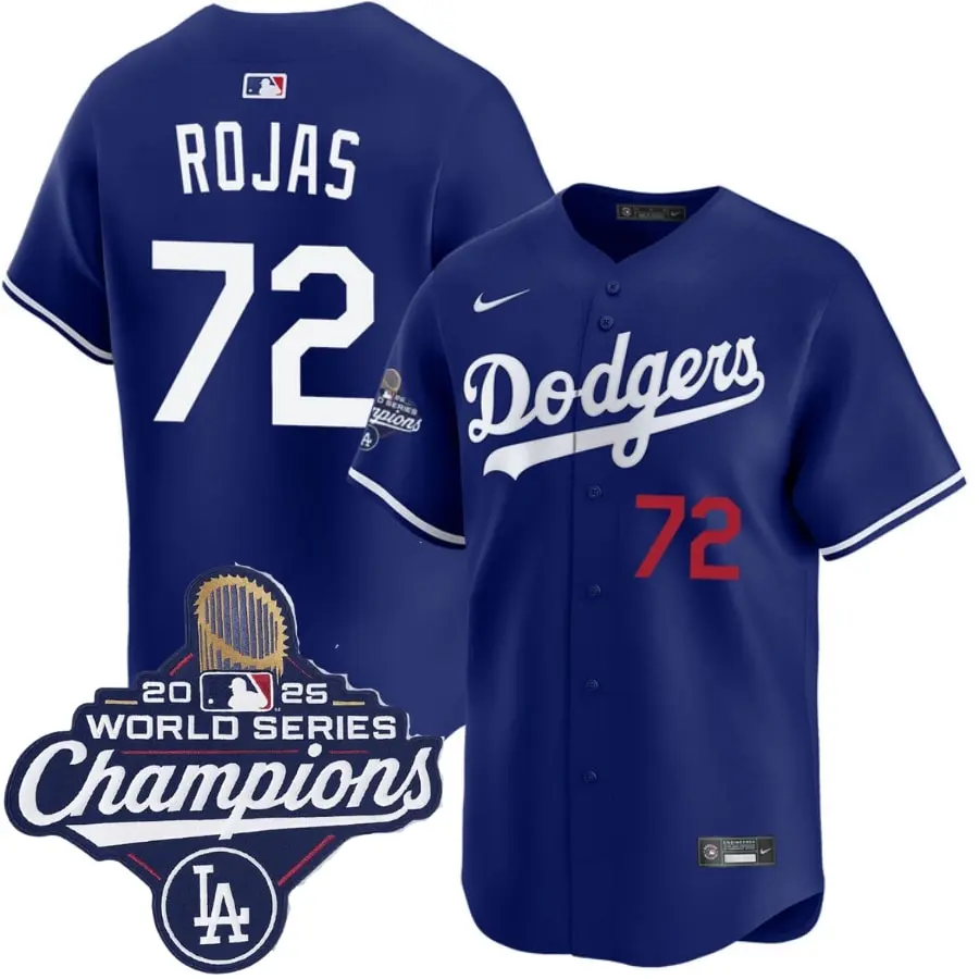 Miguel Rojas #72 Dodgers Royal Limited 2025 World Series Champions Jersey