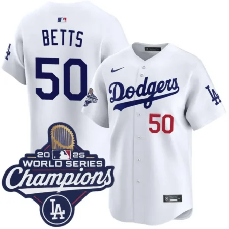 Mookie Betts Los Angeles Dodgers Home Limited 2025 World Series Champions Jersey
