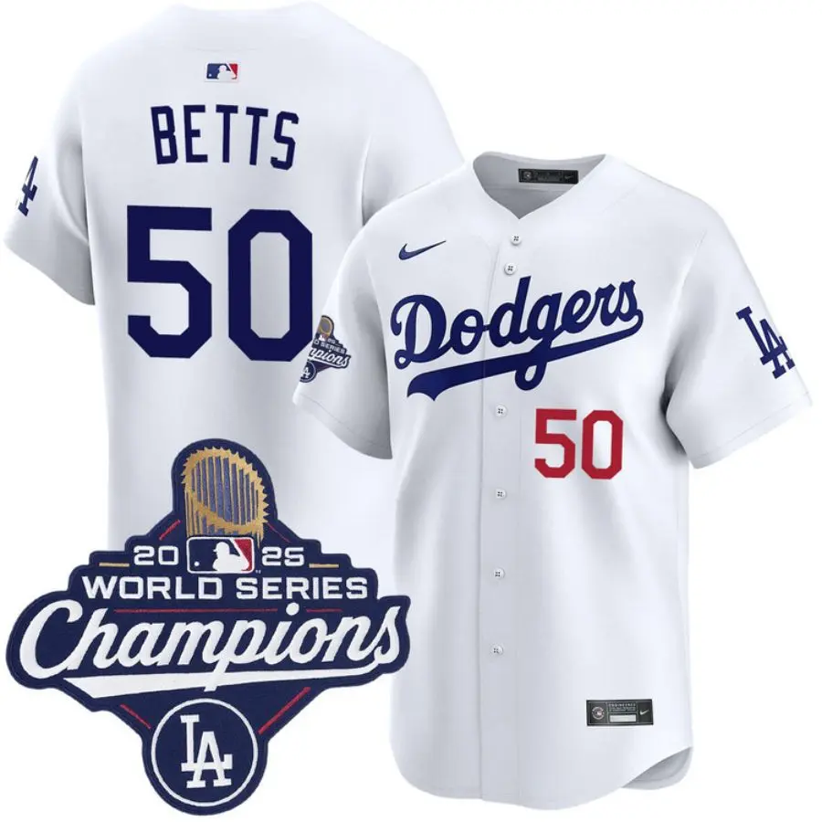 Mookie Betts Los Angeles Dodgers Home Limited 2025 World Series Champions Jersey