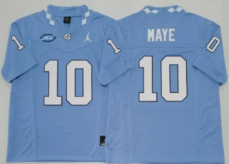North Carolina Tar Heels #10 Drake Maye Little Blue F.U.S.E. Limited College Stitched Jersey