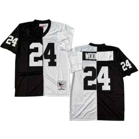 Charles Woodson Los Angeles Raiders 1998 Black White Split Legacy Jersey