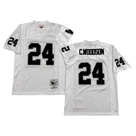 Charles Woodson Oakland Raiders White 2002 Jersey
