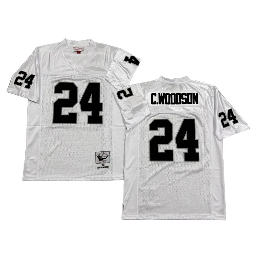 Charles Woodson Oakland Raiders White 2002 Jersey