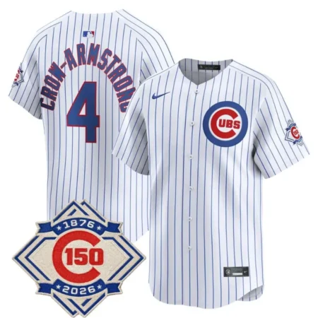 Chicago Cubs Pete Crow-Armstrong White 150th Anniversary Limited Jersey