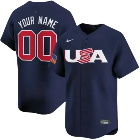 Custom Team USA Navy World Baseball Classic Jersey