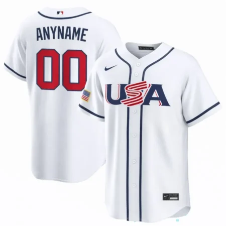 Custom Team USA White World Baseball Classic Jersey Stitched