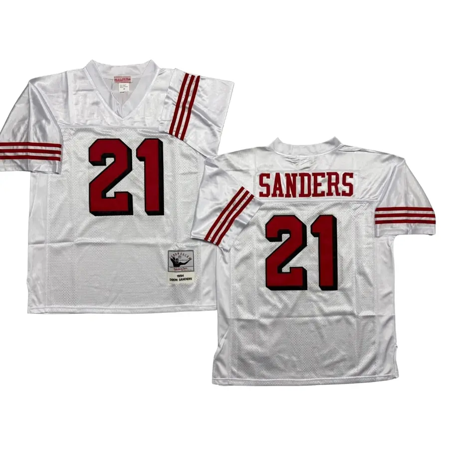 Deion Sanders San Francisco 49ers 1994 White Legacy Jersey