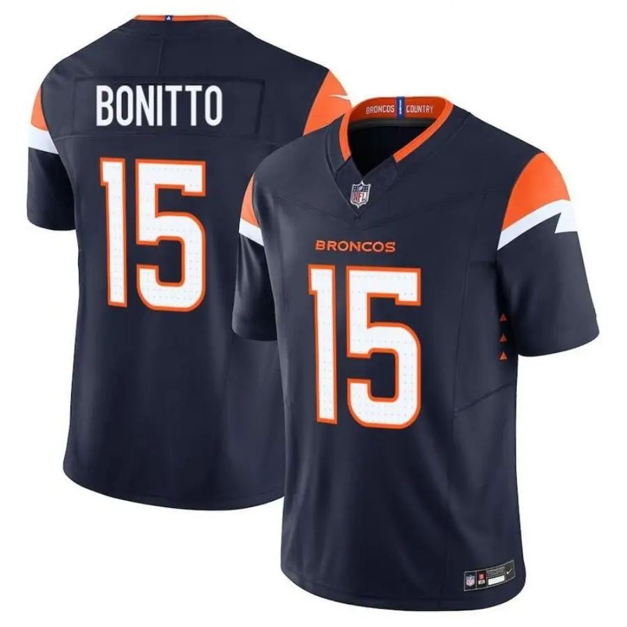 Denver Broncos #15 Nik Bonitto Navy Jersey