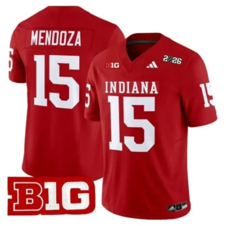 Fernando Mendoza 15 Indiana Hoosiers 2025-26 Champions Red Jersey