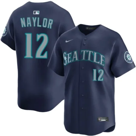 Josh Naylor Mariners Road Navy Jersey Stitched