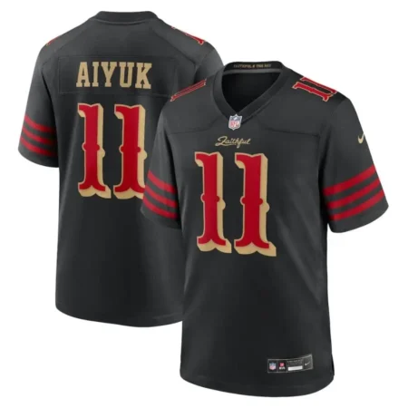 San Francisco 49ers Brandon Aiyuk Nike Black 2025 Rivalries Collection Game Jersey