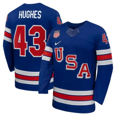 USA #43 Quinn Hughes Royal 2026 Stitched Jersey